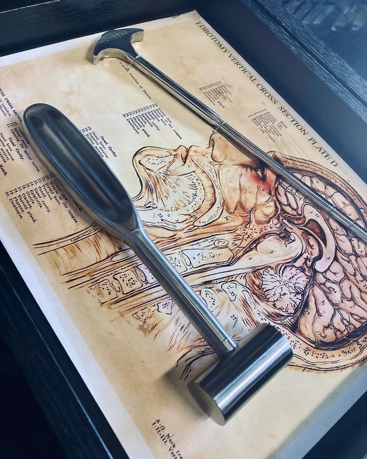 Vintage Lobotomy Kit - Tools and Poster in Shadow Box M202