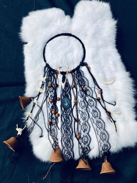 Traditional Antique Witch Bells with Bones D208