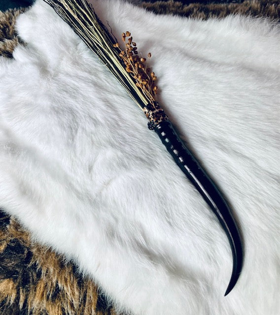Altar Broom/Besom - Real Horn and Broom Corn