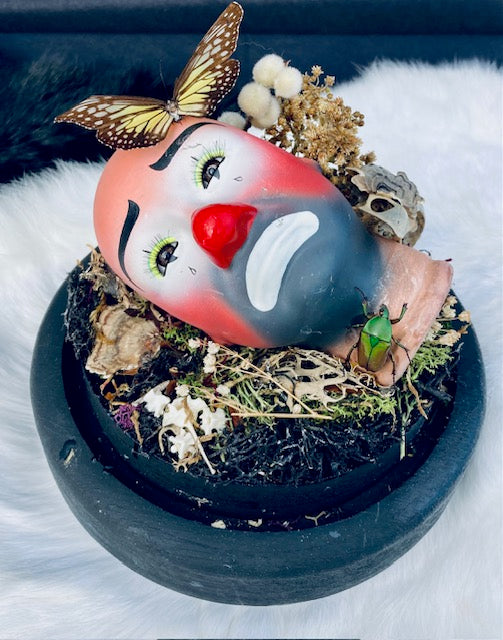 Sad Clown Terrarium Cloche D285