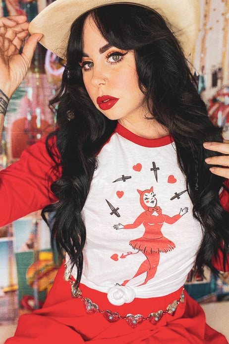 Dagger Devil Raglan Top - Unisex - Large