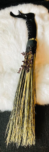 Altar Broom/Besom with Real Mandible Handle