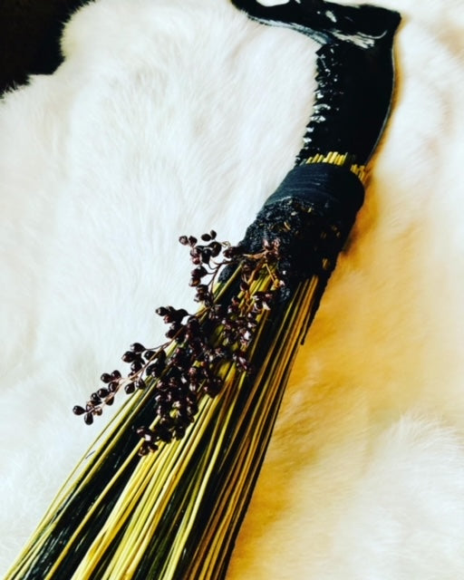 Altar Broom/Besom with Real Mandible Handle