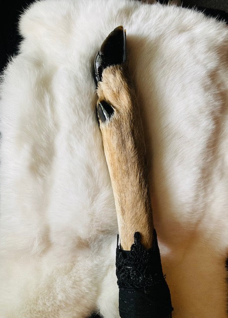 Altar Broom/Besom with Real Taxidermy Deer Leg Handle A202
