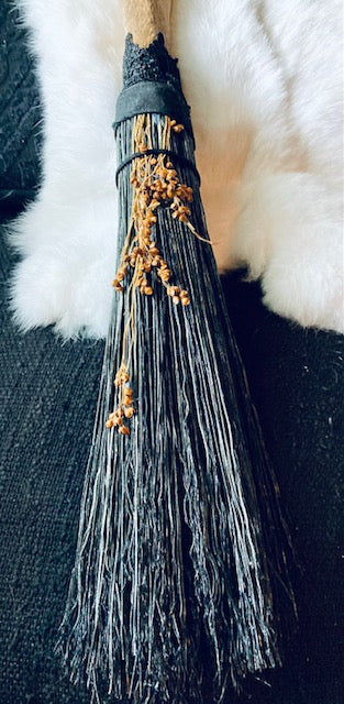 Altar Broom/Besom with Real Taxidermy Deer Leg Handle A202