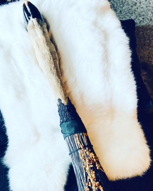 Altar Broom/Besom with Real Taxidermy Deer Leg Handle A202