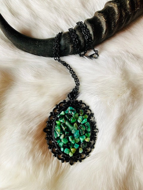 Real Emerald Gemstone Necklace Pendant