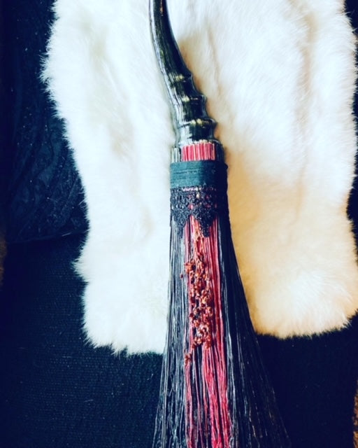 Altar Broom/Besom with Real Springbok Horn Handle A203