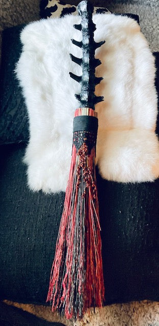 Altar Broom/Besom with a Real Goat Spine Handle