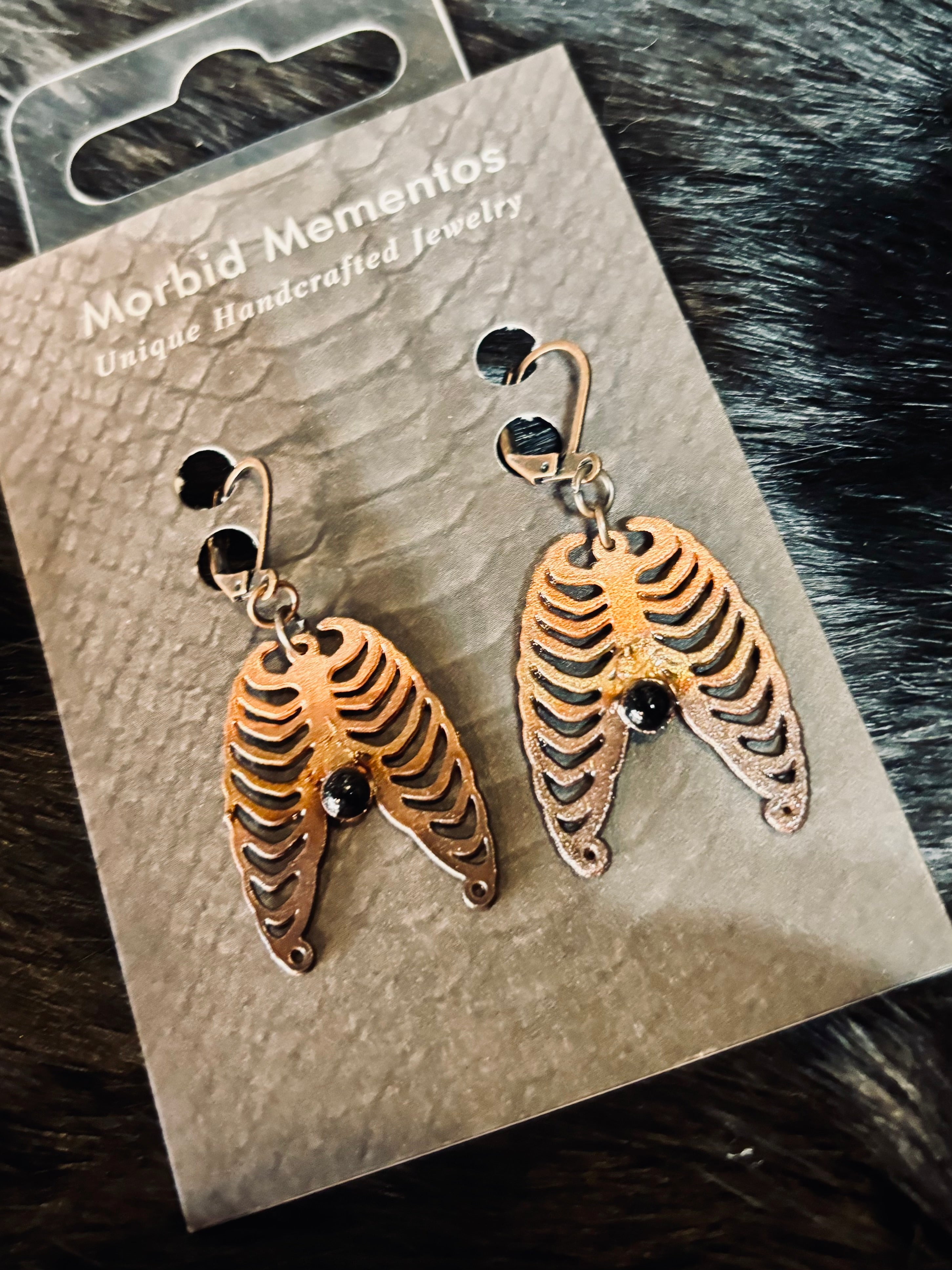 Copper Ribcages - Black Obsidian E216 – Morbid Mementos Oddities and Occult