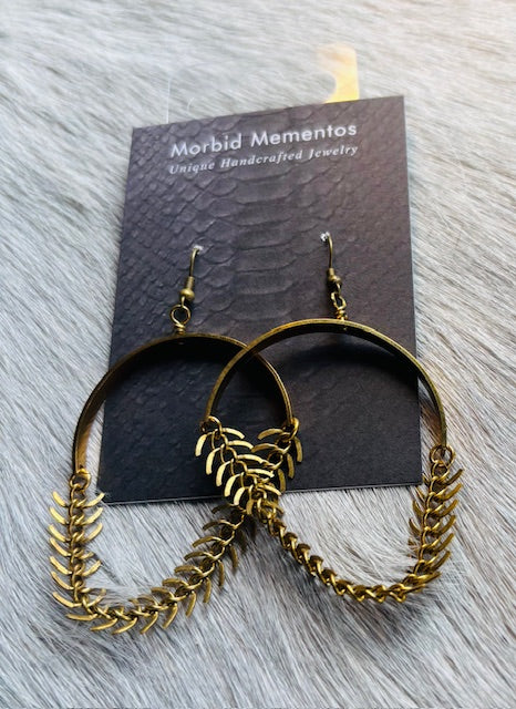 Outlaw Earrings - Brass Fishbone E241