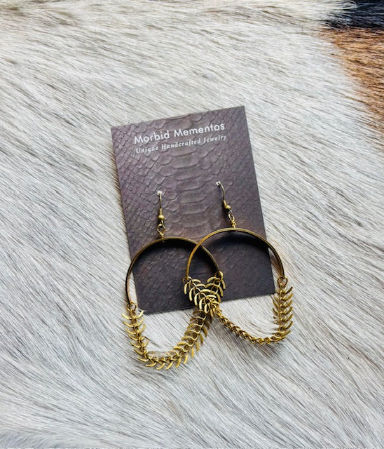 Outlaw Earrings - Brass Fishbone E241