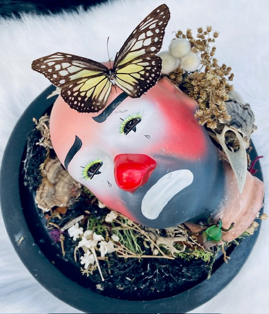 Sad Clown Terrarium Cloche D285