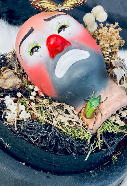 Sad Clown Terrarium Cloche