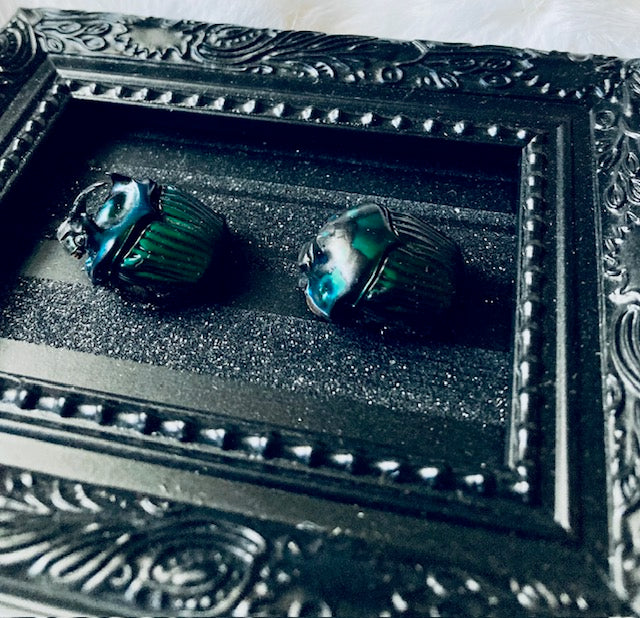 Two Metallic Dung Beetles