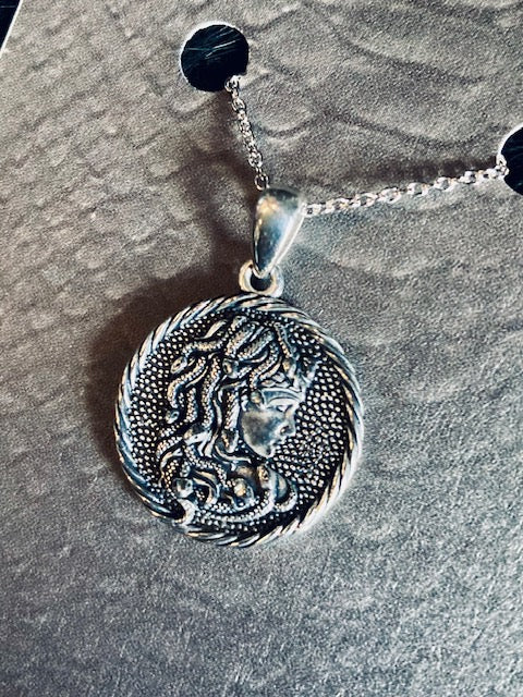 Sterling Silver (.925) Medusa Coin Necklace