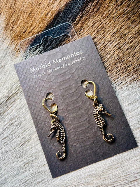 Bronze Seahorse Earrings E242