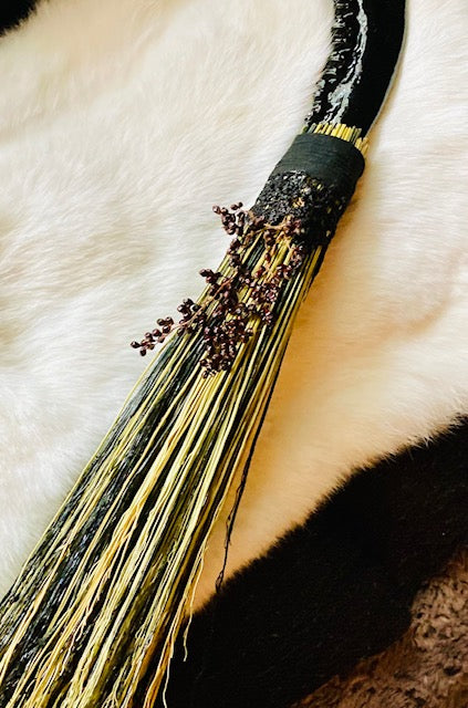 Altar Broom/Besom with Real Mandible Handle