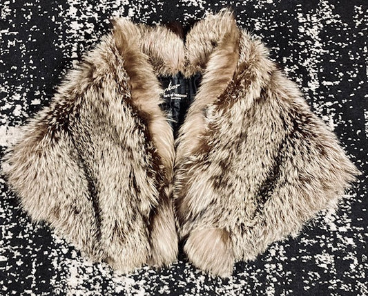 Vintage Real Raccoon Fur Shawl