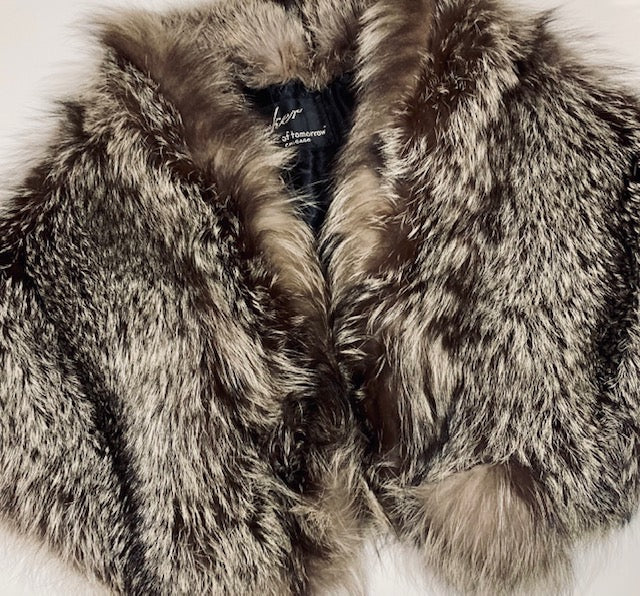 Vintage Real Raccoon Fur Shawl
